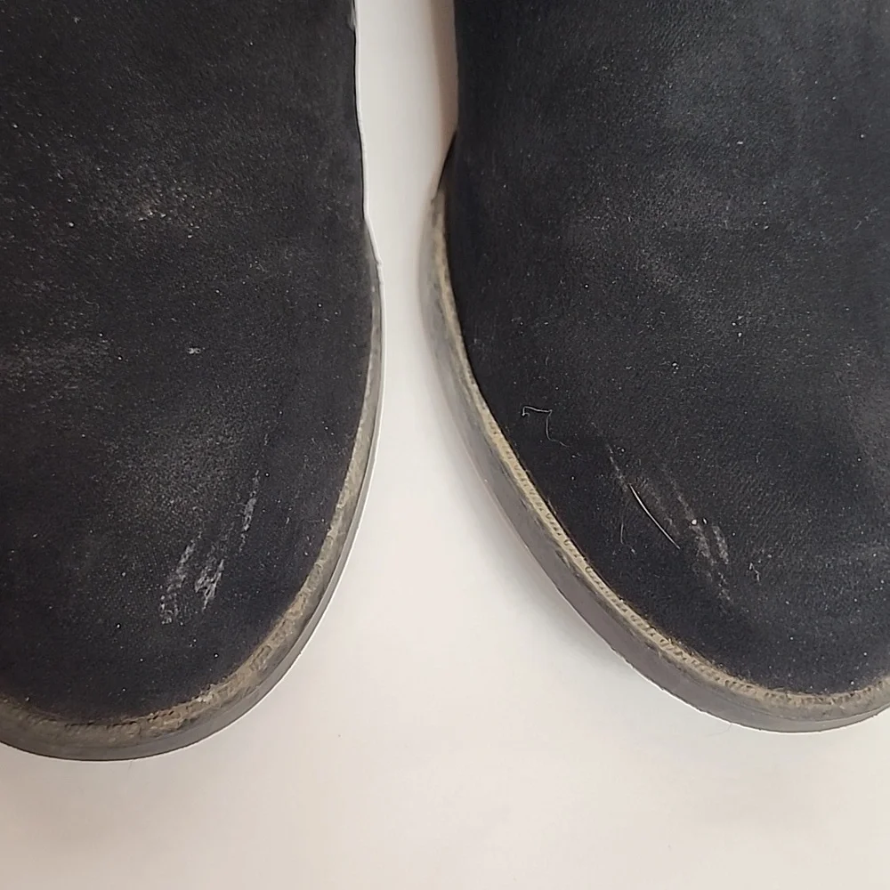 Carlos Santana Black Knee-High Sz 9.5 Faux Suede Western Style Boots